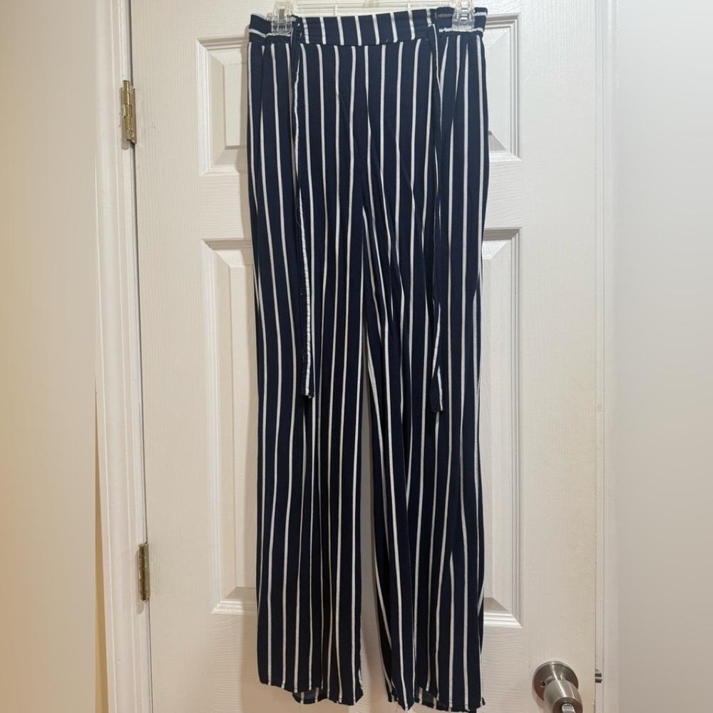 Striped Navy and White Women's Trousers